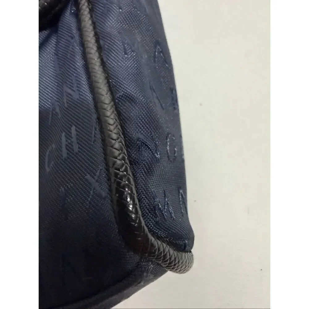 Armani Exchange Mens Blue Black Adjustable Strap Messenger Bag Magnetic Closure